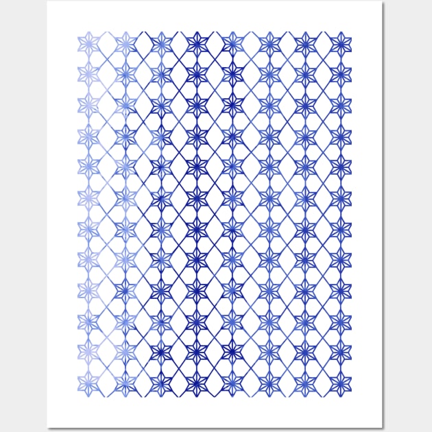 BLUE And White Star Pattern Wall Art by SartorisArt1